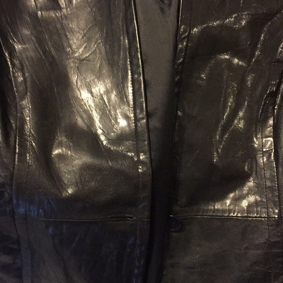 🛍Express brand juniors 1/2 black leather dress coat - Picture 4 of 5